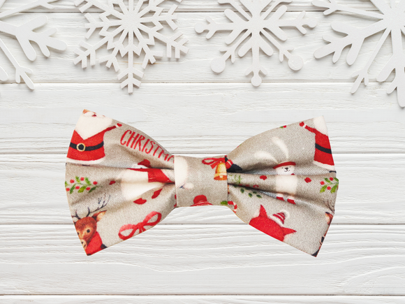 Pet bow tie - Santa (silver)